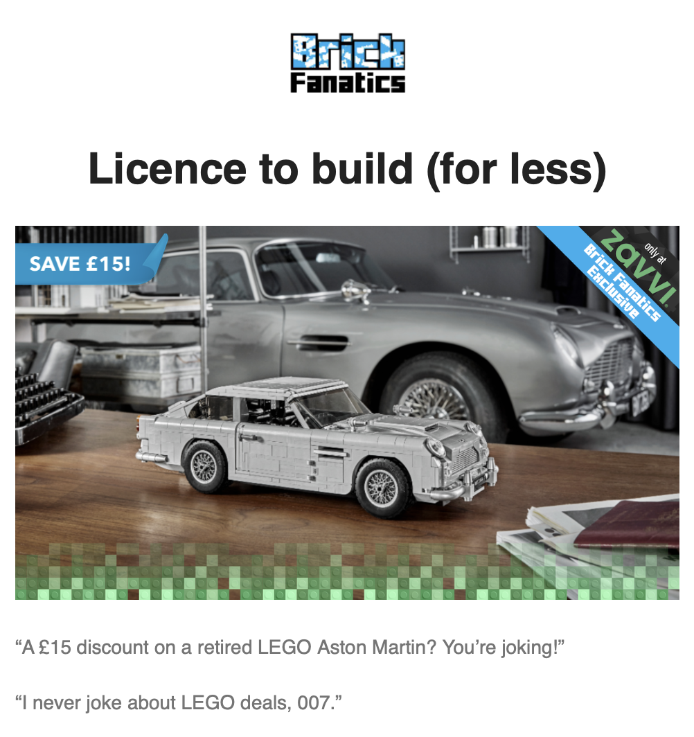 LEGO Black Friday newsletter screenshot 3
