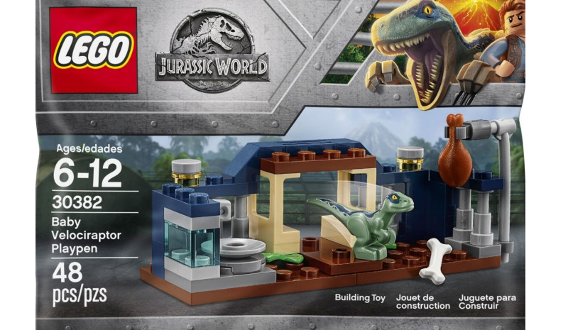 Free LEGO Jurassic World 30382 Baby Velociraptor Playpen with film purchase at Tesco