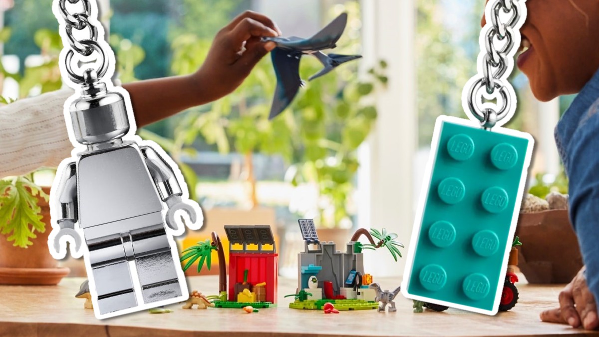 New LEGO keyrings range from dinosaur to monochrome minifigure