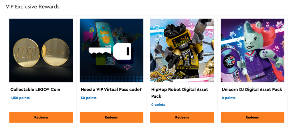 LEGO Gold Coin VIP Rewards Centre Screenshot 4
