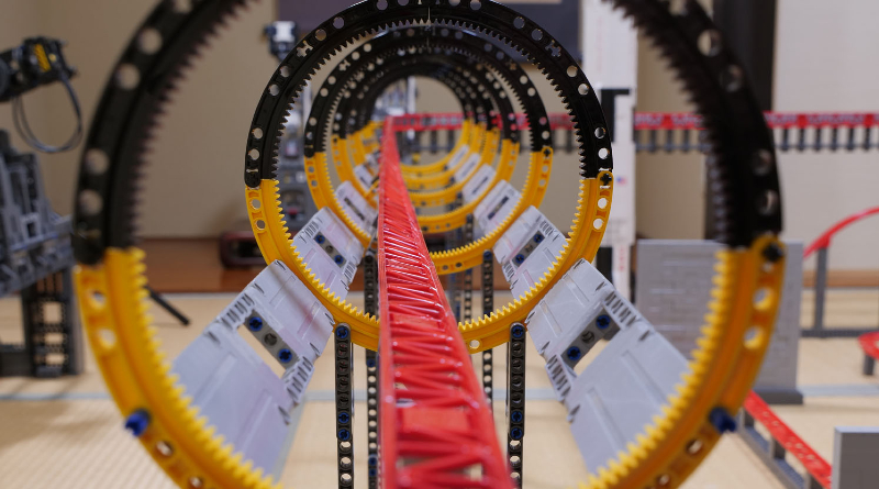 Take a ride on this 68-meter indoor LEGO rollercoaster