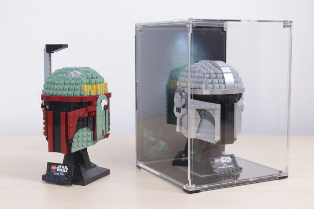 LEGO Star Wars Mandalorian Stormtrooper Scout Trooper Luke Skywalker Red Five Darth Vader Boba Fett Helmet Wicked Brick Display Case review 34 1024x683