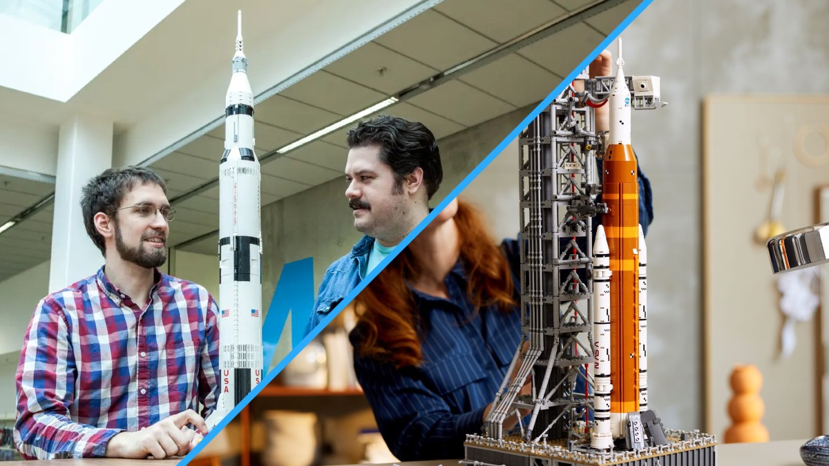 LEGO Icons 10341 Artemis and LEGO Ideas Saturn V compared