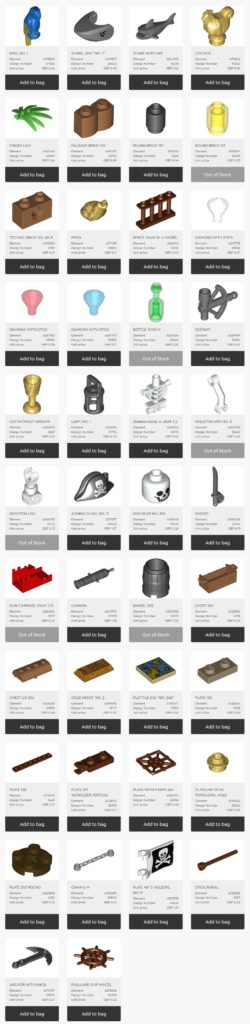 LEGO 40515 Pirates and Treasure VIP addon pack pieces