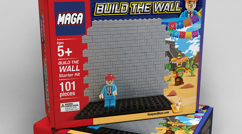 Trump memorabilia retailer offers “Build the wall” construction toy