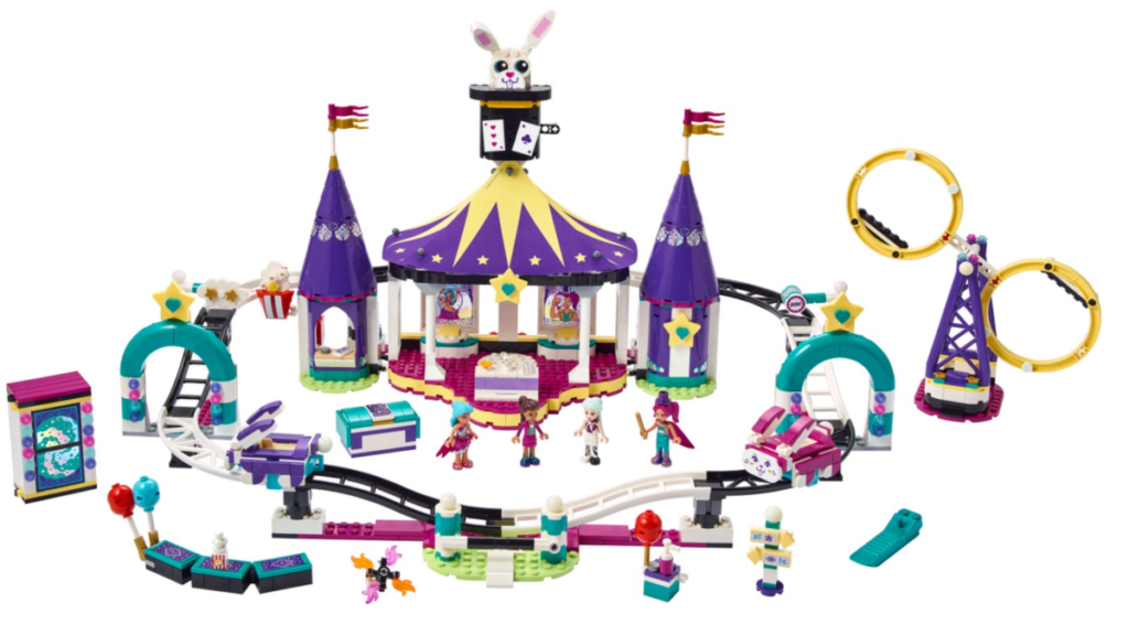 LEGO Friends 41685 Magical funfair rollercoaster contents 1024x566