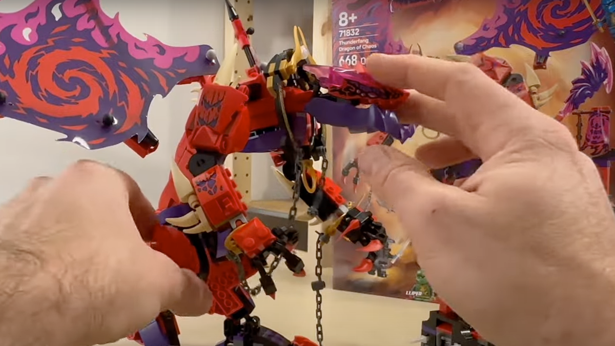First look at LEGO NINJAGO Thunderfang Dragon of Chaos in hand