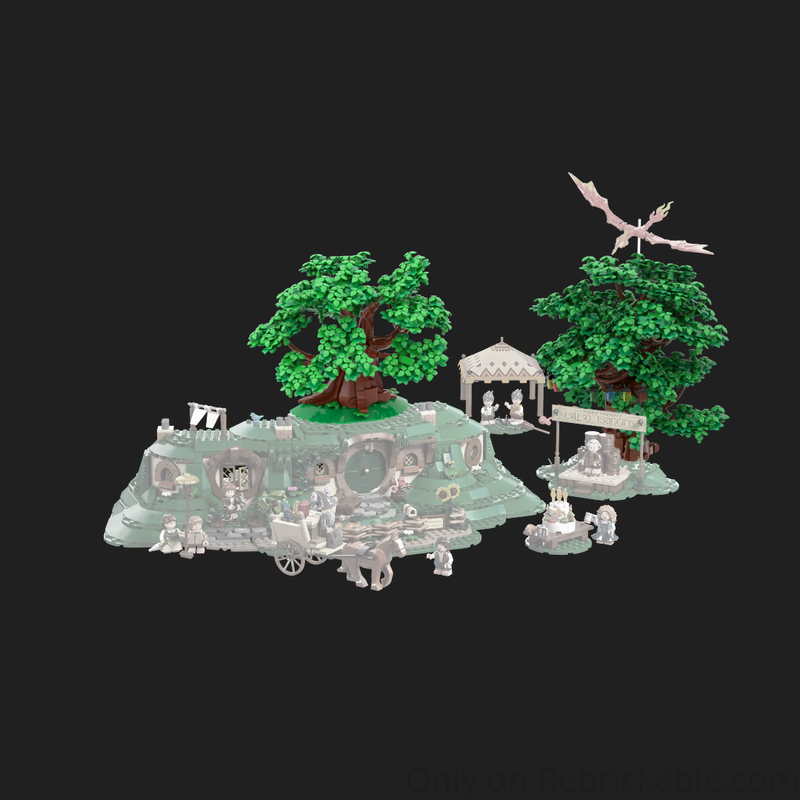 REBRICKABLE LEGO 10354 The Lord of the Rings The Shire tree upgrade 1