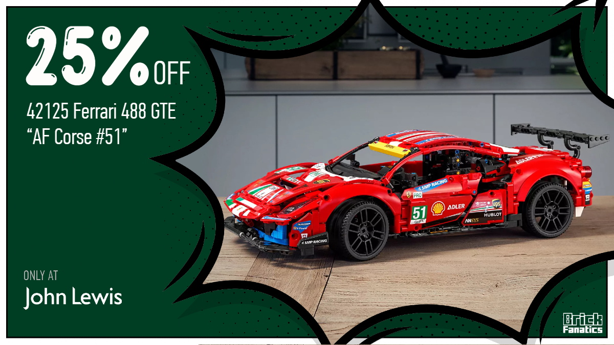 Race over to John Lewis for 25% off 42125 Ferrari 488 GTE “AF Corse #51”