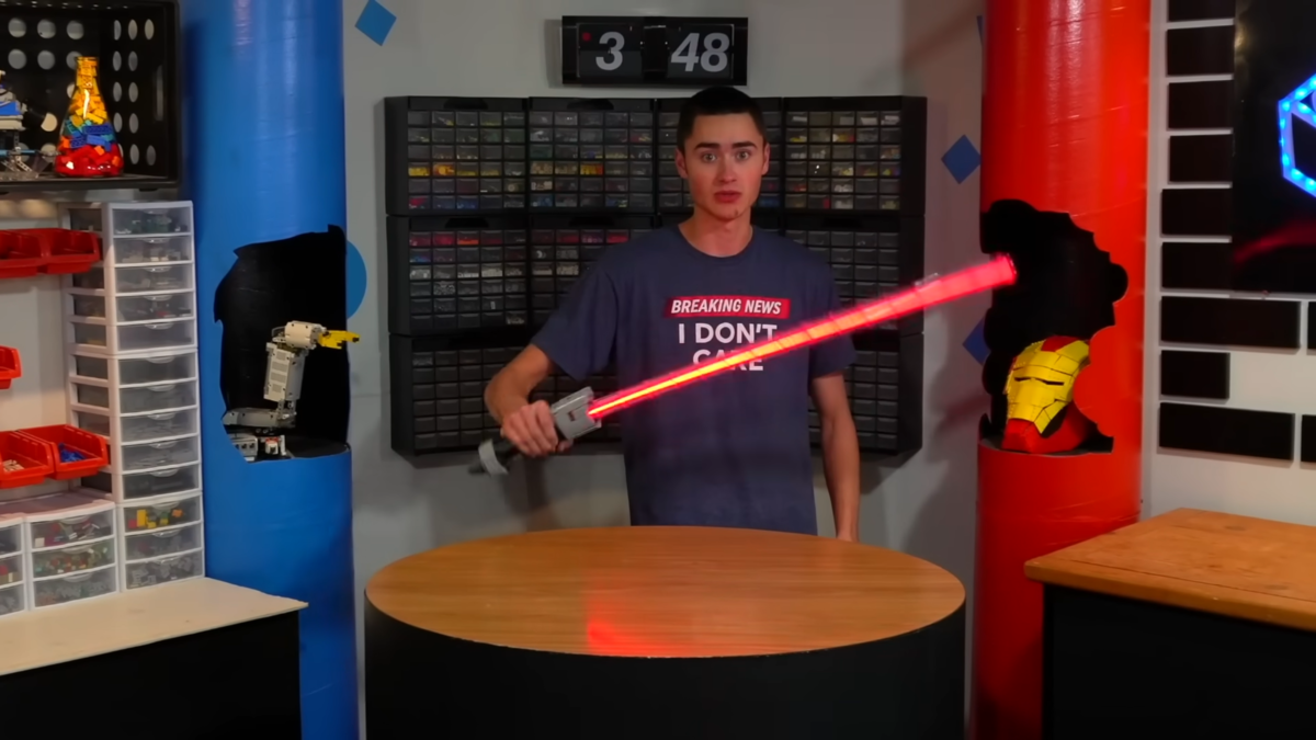 Take a look at one of the first working lightsabers built out of LEGO