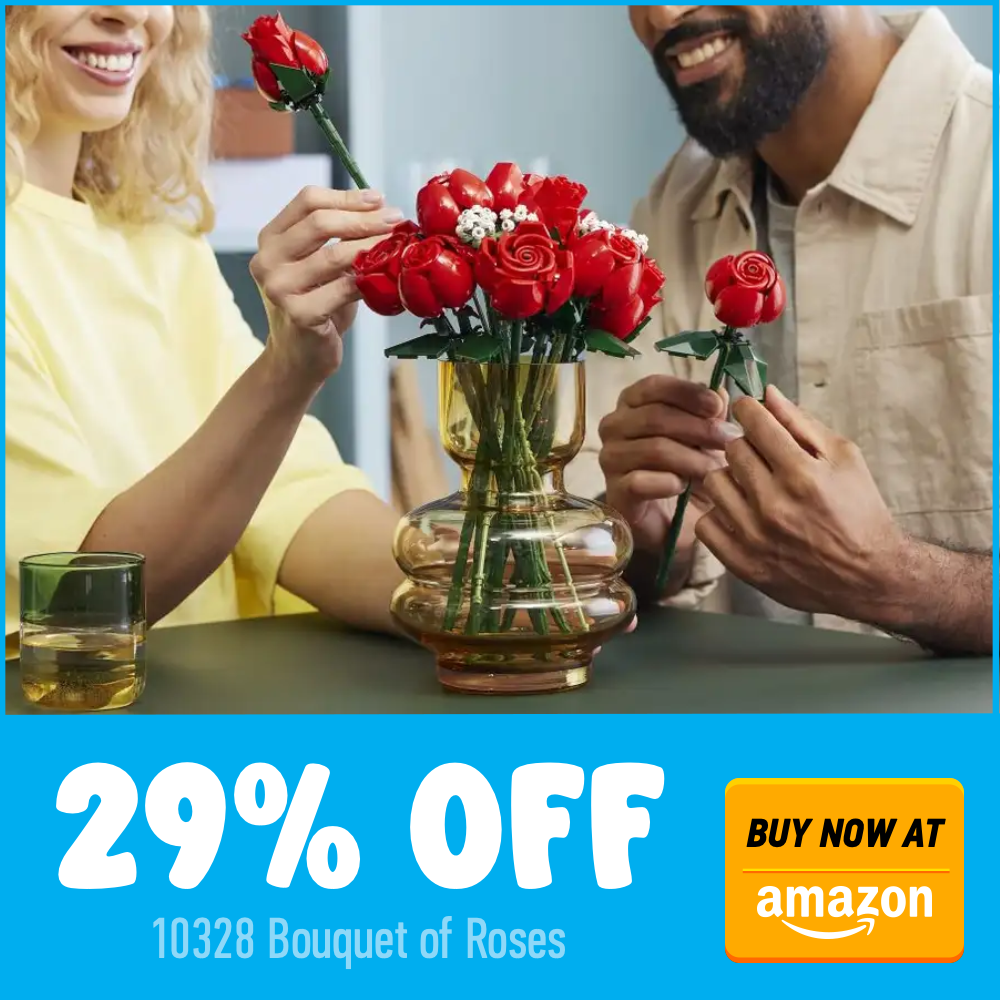 LEGO Botanicals 10328 Bouquet of Roses Amazon 29 off deal card