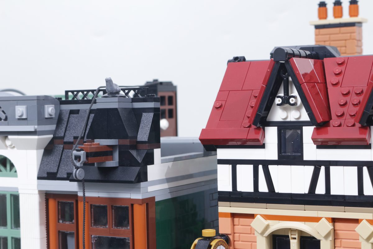 LEGO Icons 10350 Tudor Corner second review plus comparison with 10251 Brick Bank and 10270 Bookshop 90 1200x800