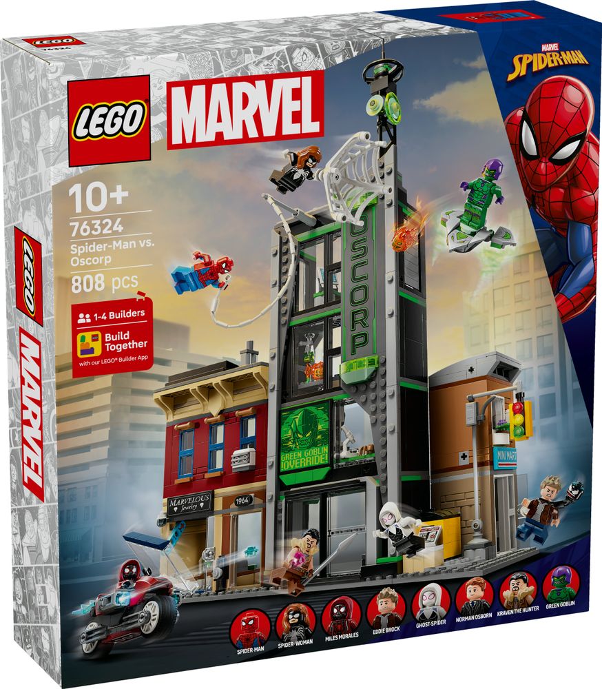 LEGO Marvel 76324 Spider Man vs. Oscorp box front