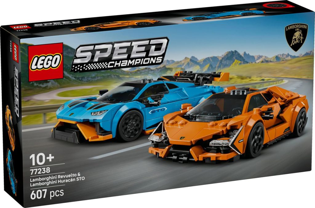 LEGO Speed Champions 77238 Lamborghini Revuelto Lamborghini Huracan STO box front 1024x678