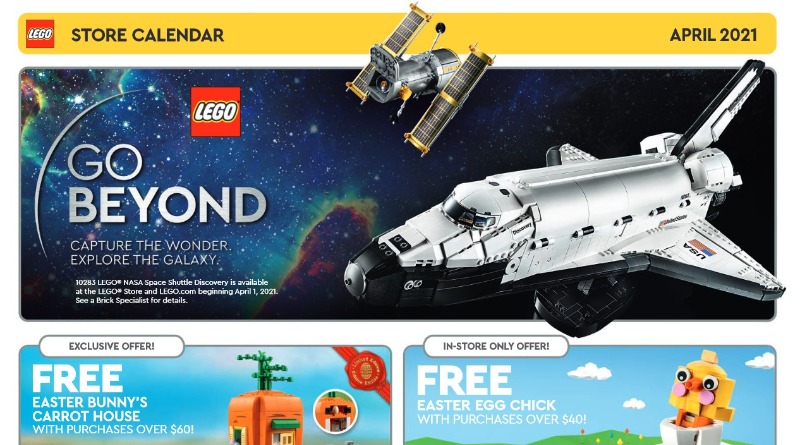 LEGO Store calendar reveals new sets and promos for April 2021