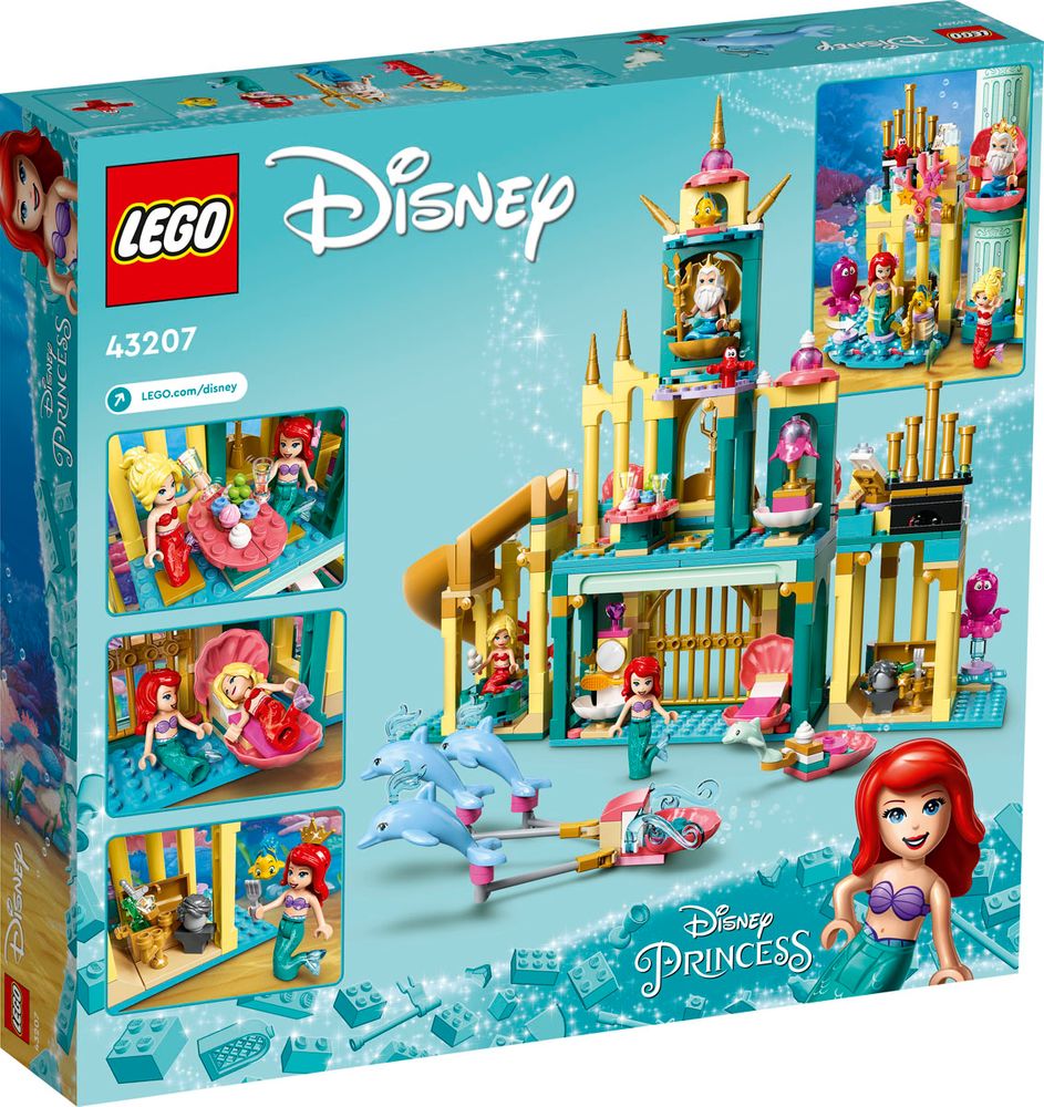 LEGO Disney 43207 ARIELS UNDERWATER CASTLE box back