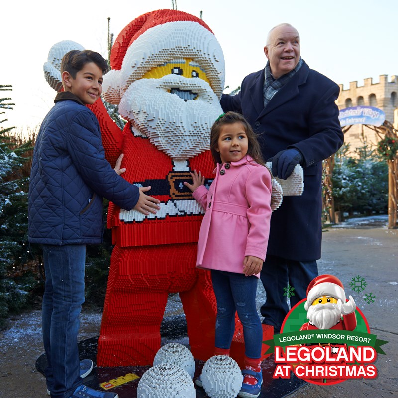 lego santa with christmas logo