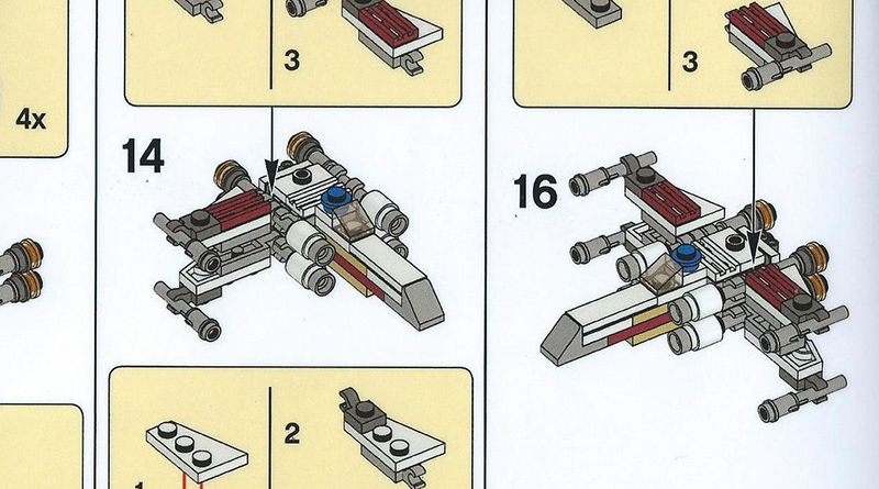 LEGO Star Wars X-wing Starfighter make and take mini build instructions