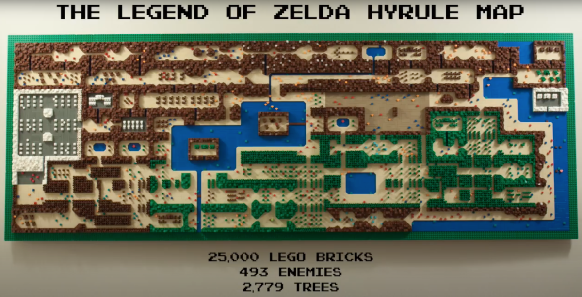 Fan recreates NES Zelda world map using 25,000 LEGO bricks
