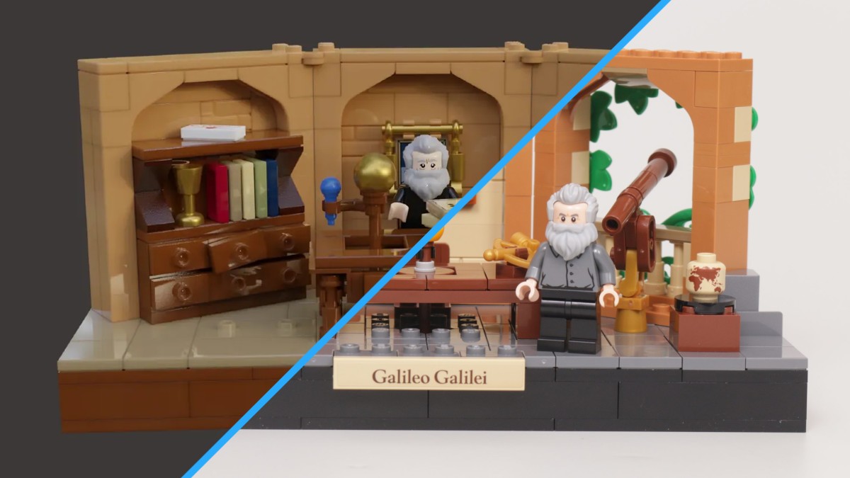 Comparing LEGO Ideas 40595 Tribute to Galileo Galilei to its original project