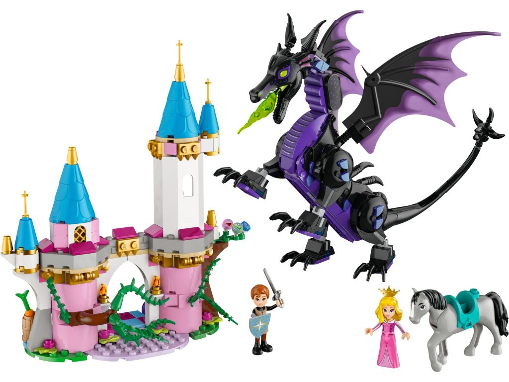lego disney 43240 Maleficents Dragon Form and Auroras Castle contents 1024x768