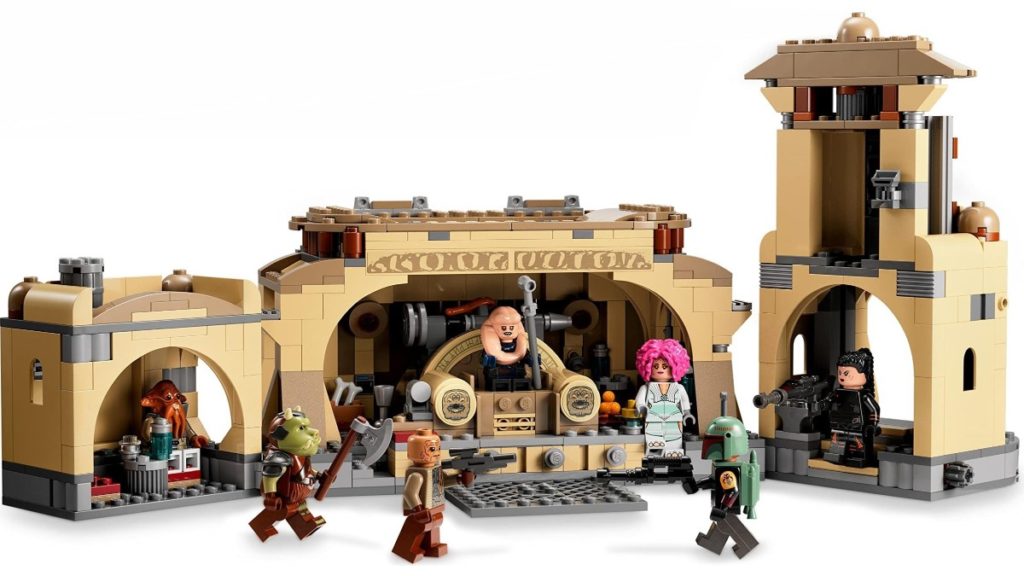 LEGO Star Wars 75326 Boba Fetts Throne Room contents featured 1024x576