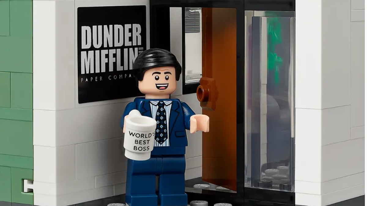 Four scenes from The Office to display using LEGO Ideas 21336 The Office