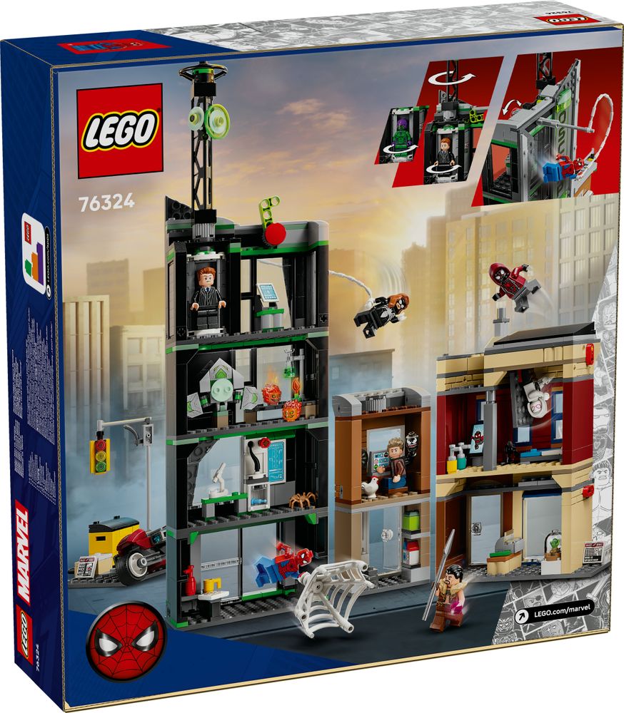 LEGO Marvel 76324 Spider Man vs. Oscorp box back